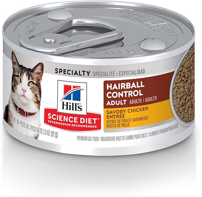 Hairball control for cats canned food Hill's