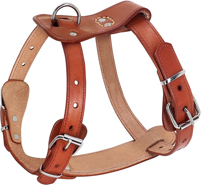 Beirui Genuine Leather Dog Harness