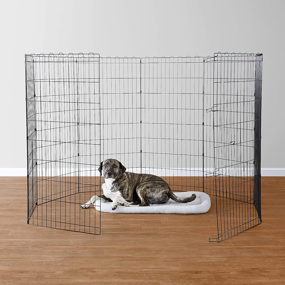 Amazon Basics Foldable Metal Pet Dog Exercise Fence Pen