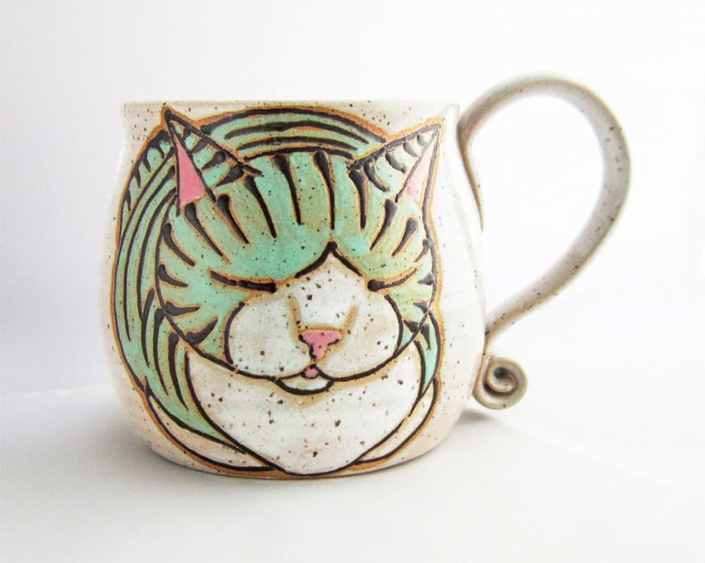 Ceramic cat mug