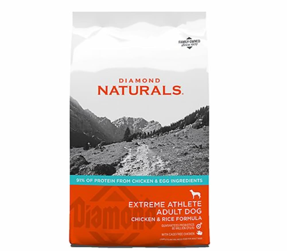 High-protein dog food formula: bag of Diamond naturals