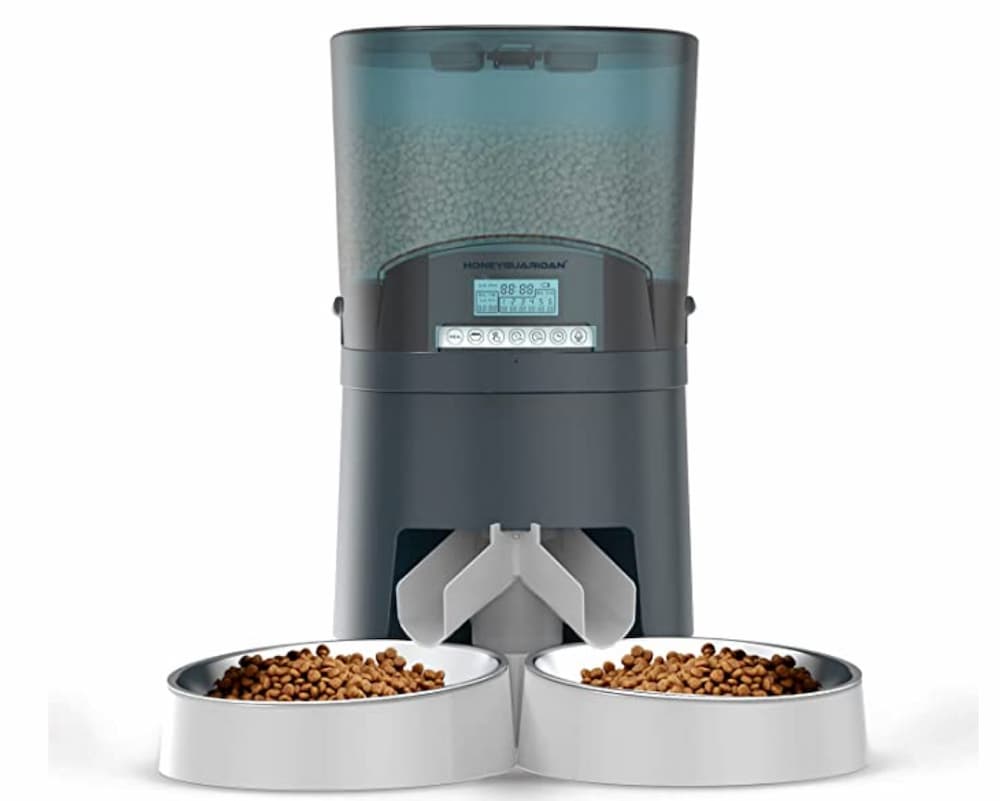 Cat Feeder, HoneyGuaridan Automatic Pet Feeder for Two pets