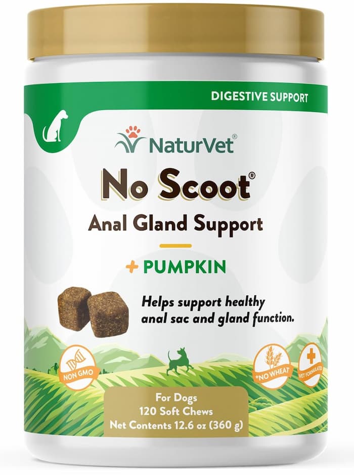 NaturVet No Scoot Plus Pumpkin fiber supplements for dogs