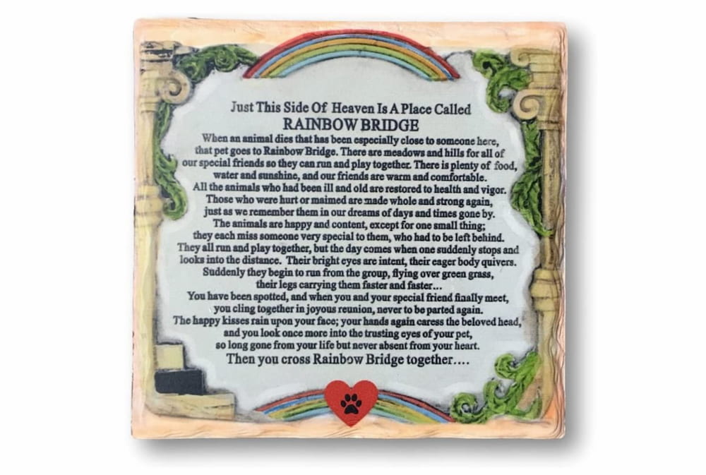 Rainbow bridge memorial plaque