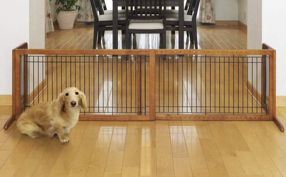 Richell Wood Freestanding Pet Gate