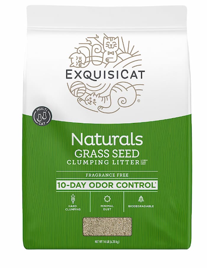 Exquisicat Natural grass seed clumping natural cat litter