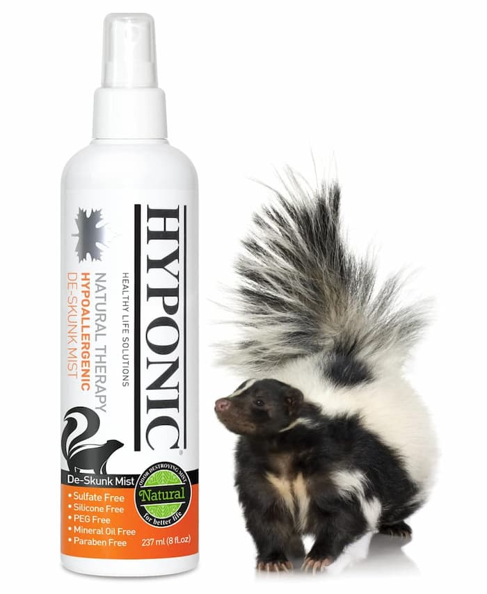 Hyponic deskunking spray for dogs