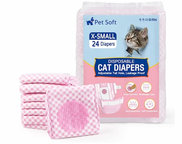 cat diapers in pink