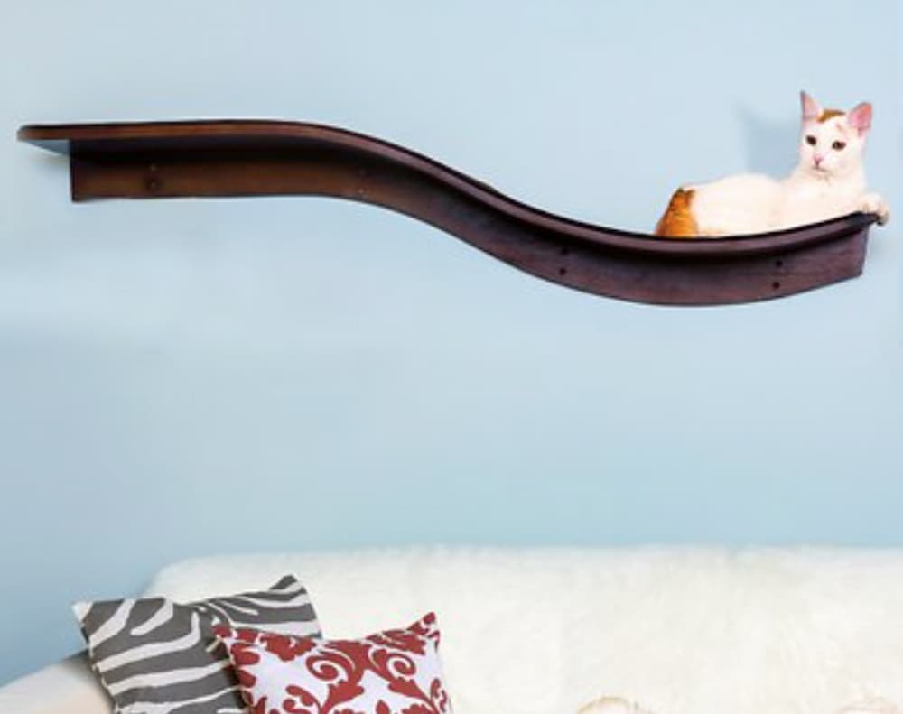 The Refined Feline Lotus Branch Wall Mounted Cat Wall Shelf